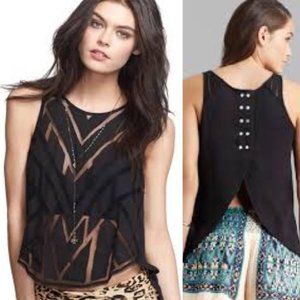 Free People sheer button back tank